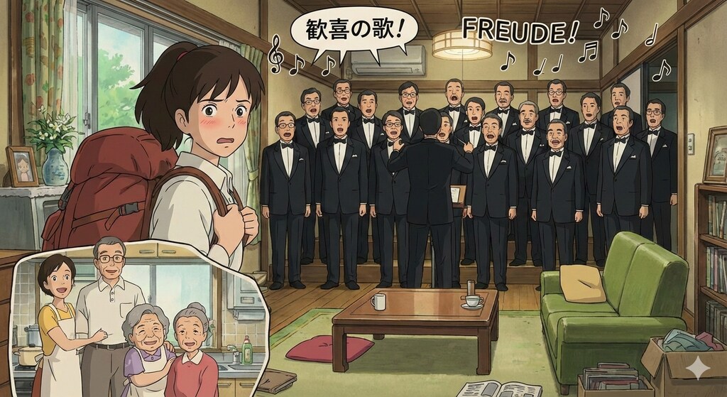 歓喜の歌でお出迎え