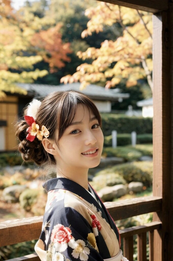 着物姿で紅葉デート