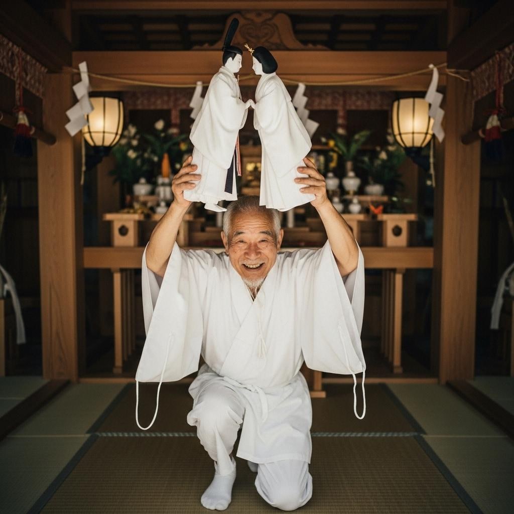 某町の神社に伝わる神事