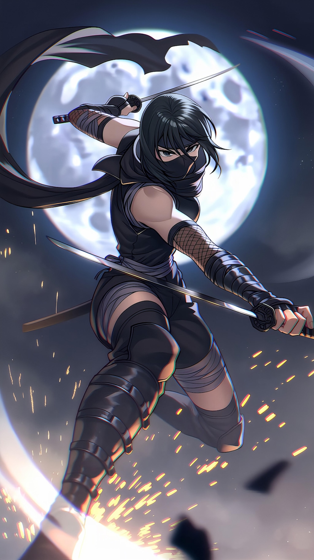 月下の影、忍びの剣閃