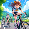 サイクルロードレースで疾走する、女子高校生達！！(8枚) 6枚目