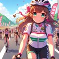 サイクルロードレースで疾走する、女子高校生達！！(8枚) 8枚目