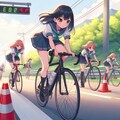 サイクルロードレースで疾走する、女子高校生達！！(8枚) 5枚目
