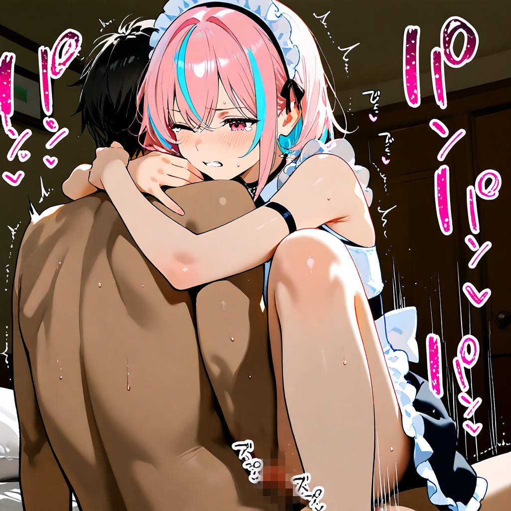 嫌な顔されながら可愛いメイドさん達にだいしゅきホールドされた