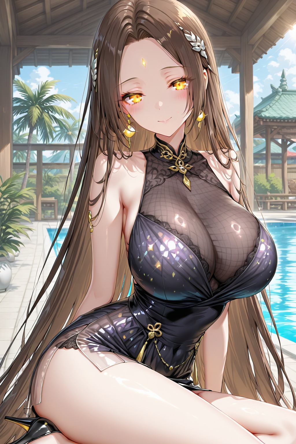 プールサイドの美女