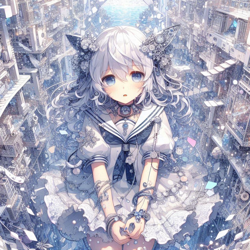 白髪の可愛い女の子【216】
