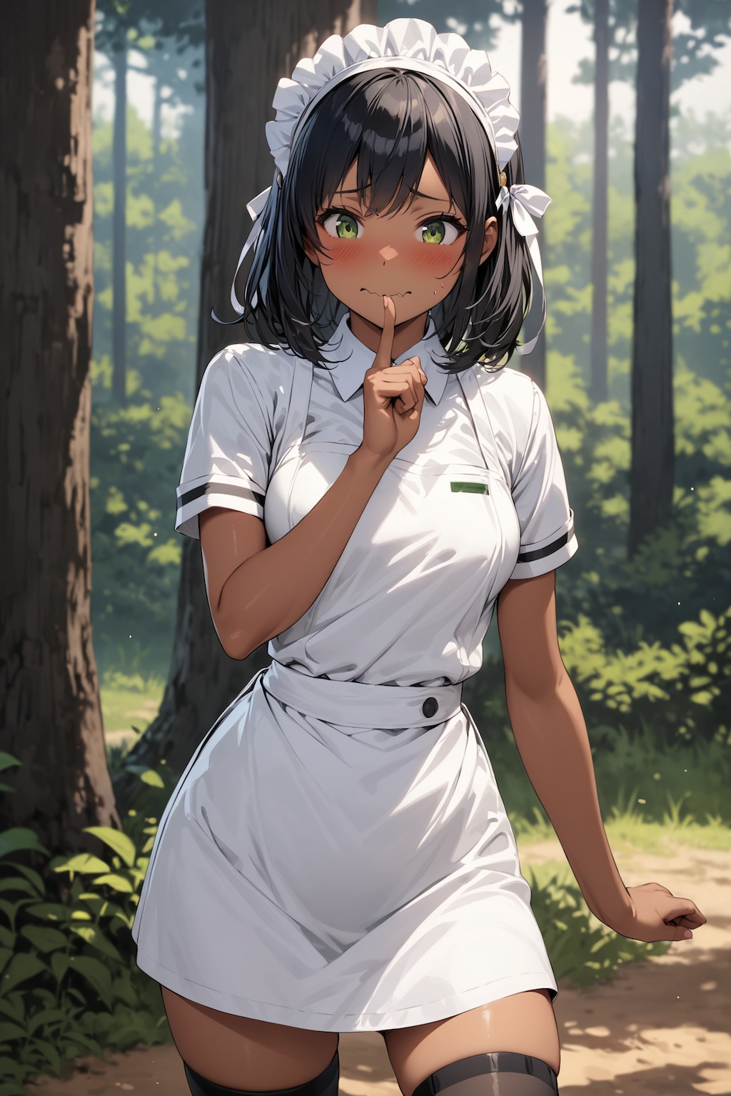 森林（もり）の日に出会った野生の褐色肌ウェイトレスさん