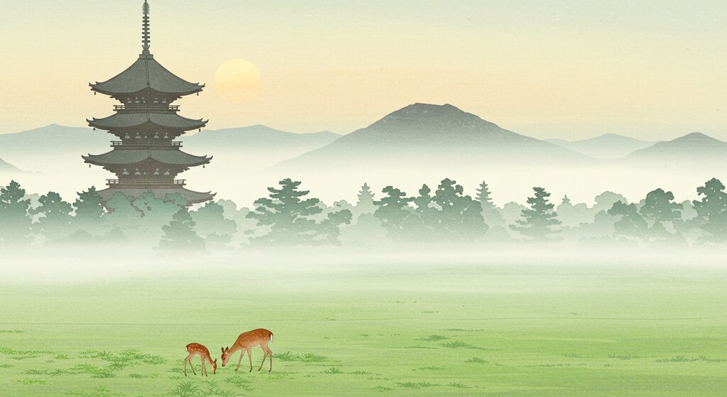 朝霞～奈良公園