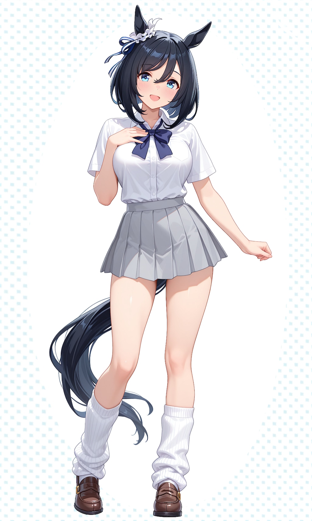 アルダンとフラッシュのミニスカ制服＆ルーズソックス