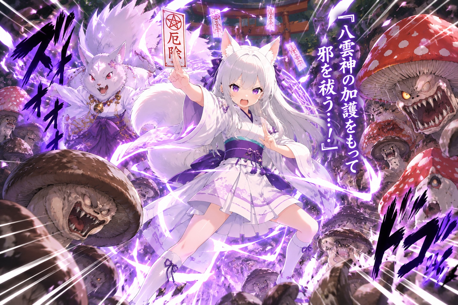 キノコの妖魔を退治されるリスの御神体様！！ | の人気AIイラスト・グラビア