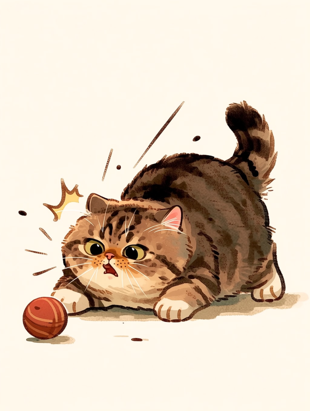 遊んでいると急になにかに気づく猫