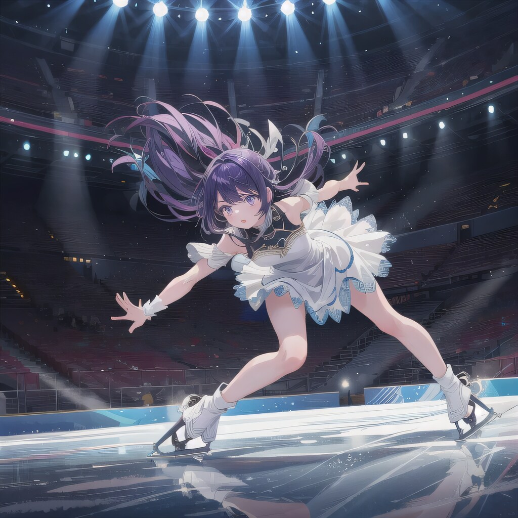 紫髪ロングでフィギュアの少女