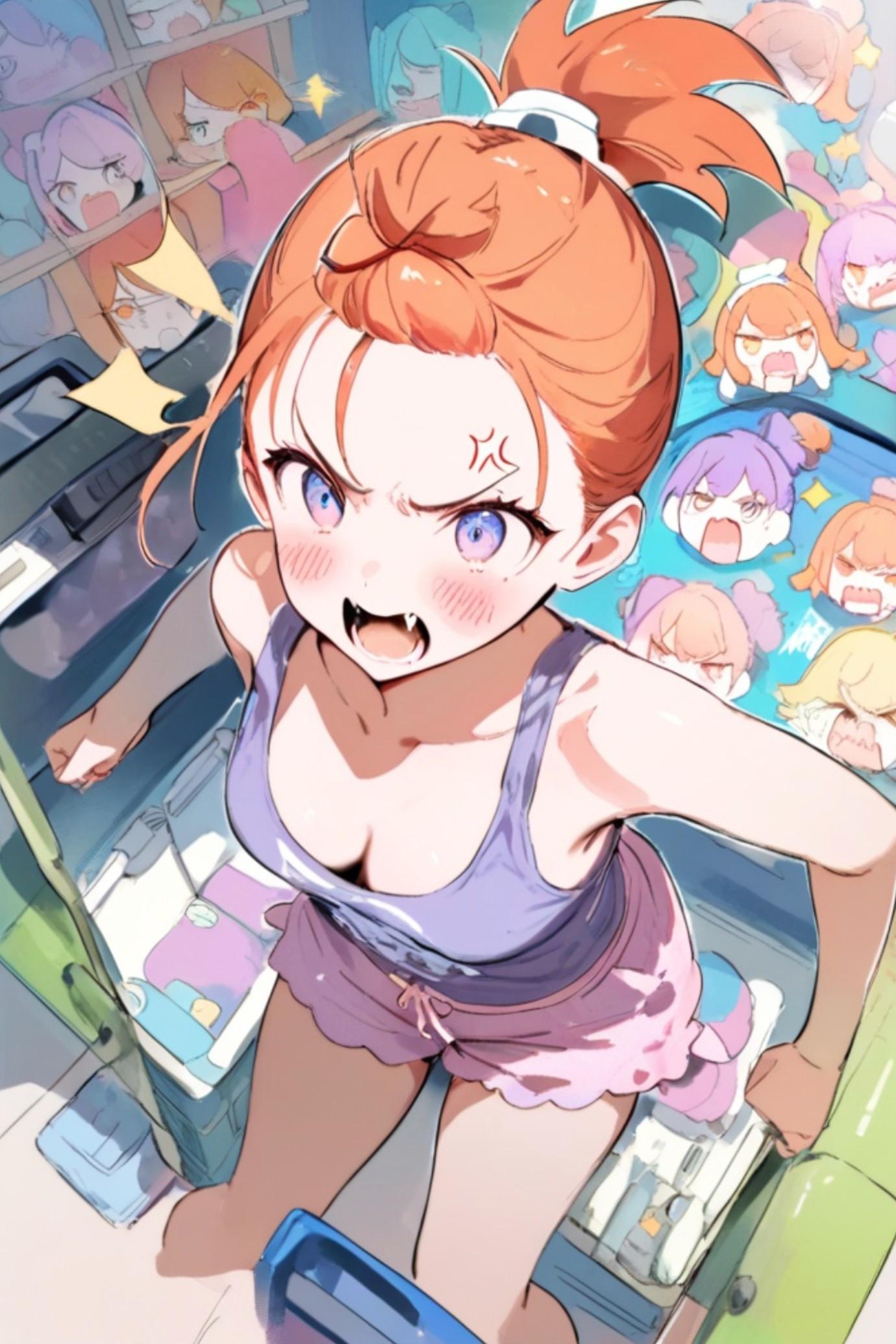 怒るオレンジ髪ちゃん