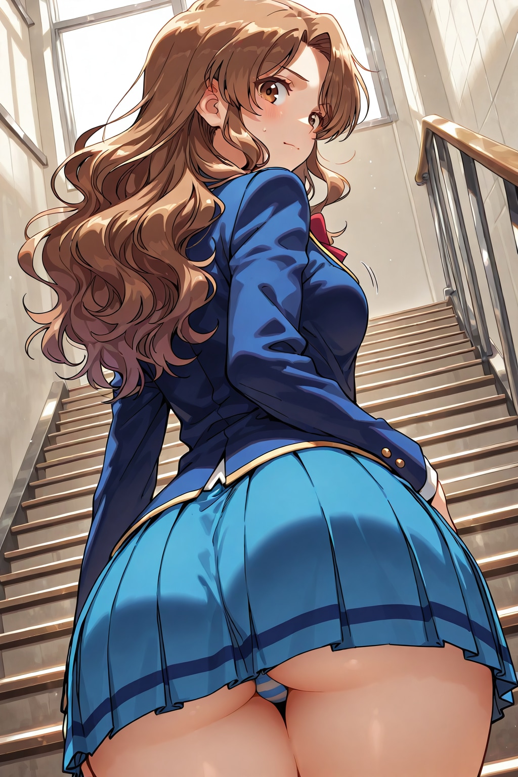階段チラする友里奈