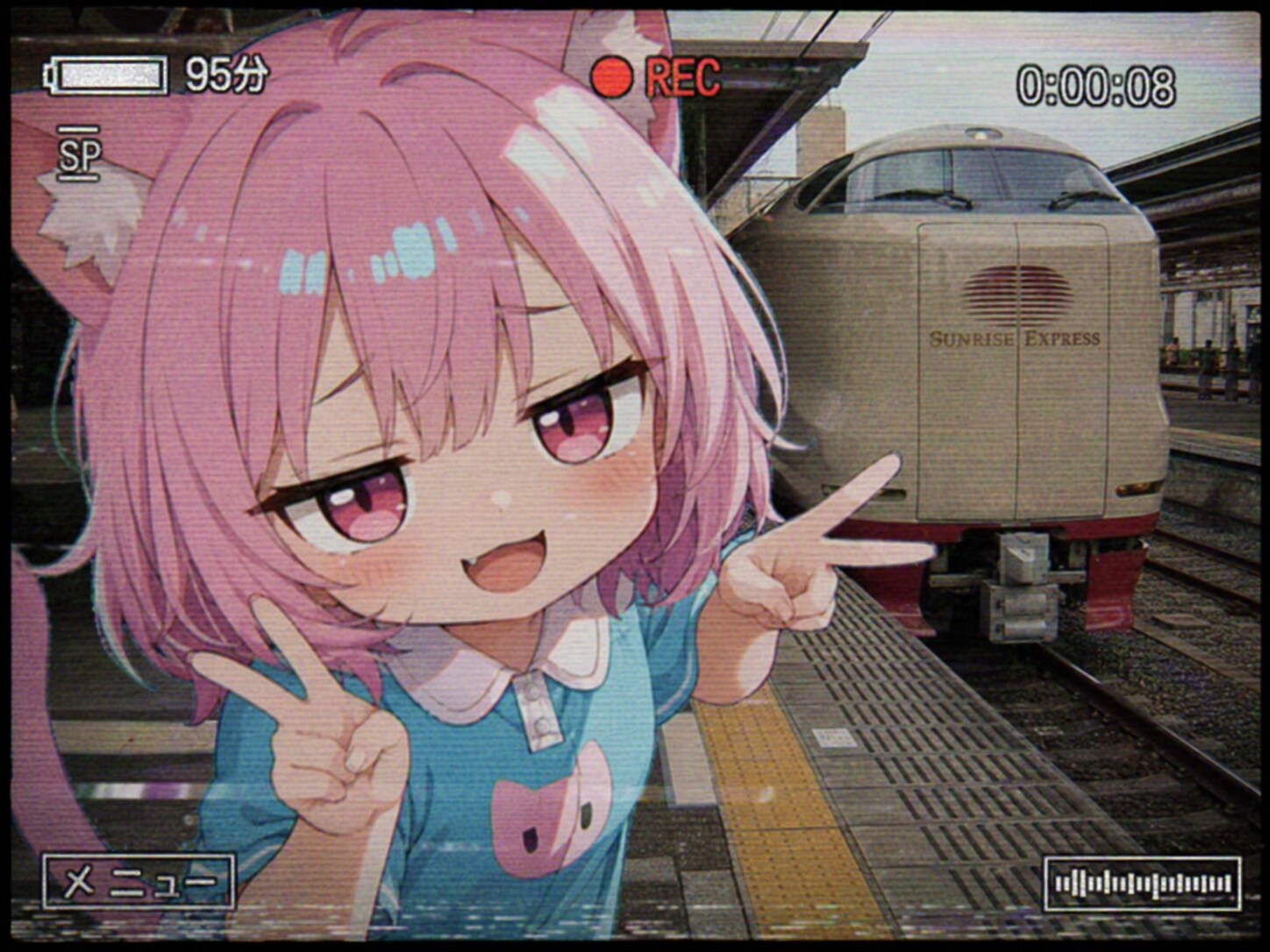 撮り鉄の邪魔をするねこちゃん♡ | の人気AIイラスト・グラビア