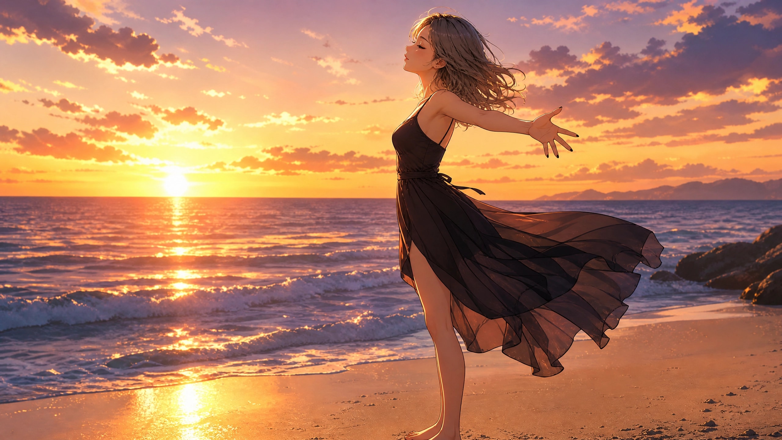 夕日と海（クールちゃん）