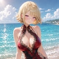 外はねボブ｜大人ワンピース水着編 2枚目