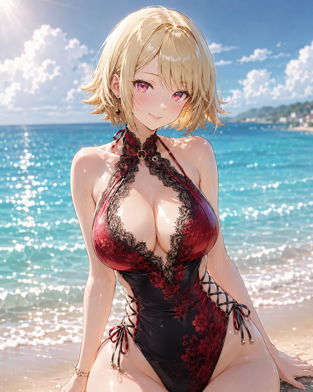 外はねボブ｜大人ワンピース水着編