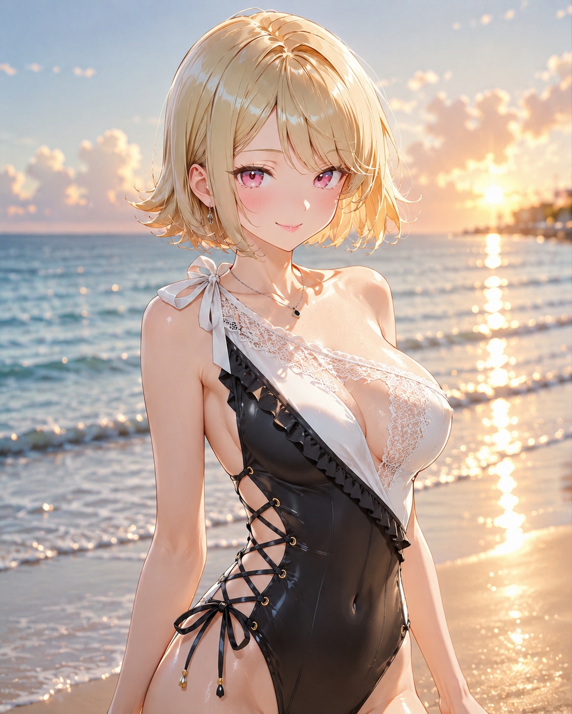 外はねボブ｜大人ワンピース水着編