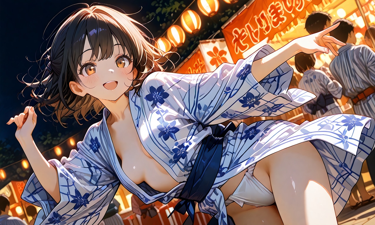 浴衣で踊る少女