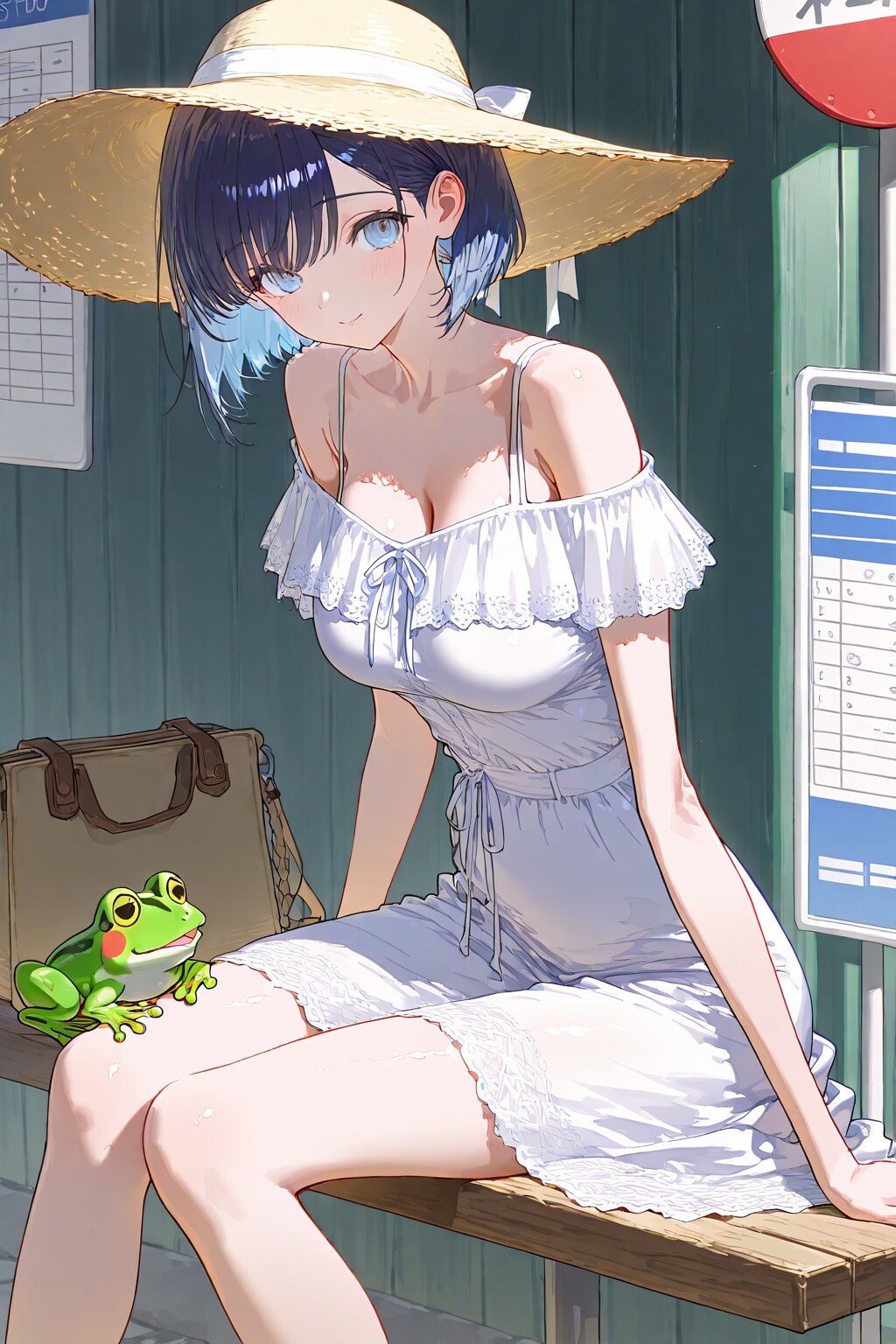 サマーワンピとカエル