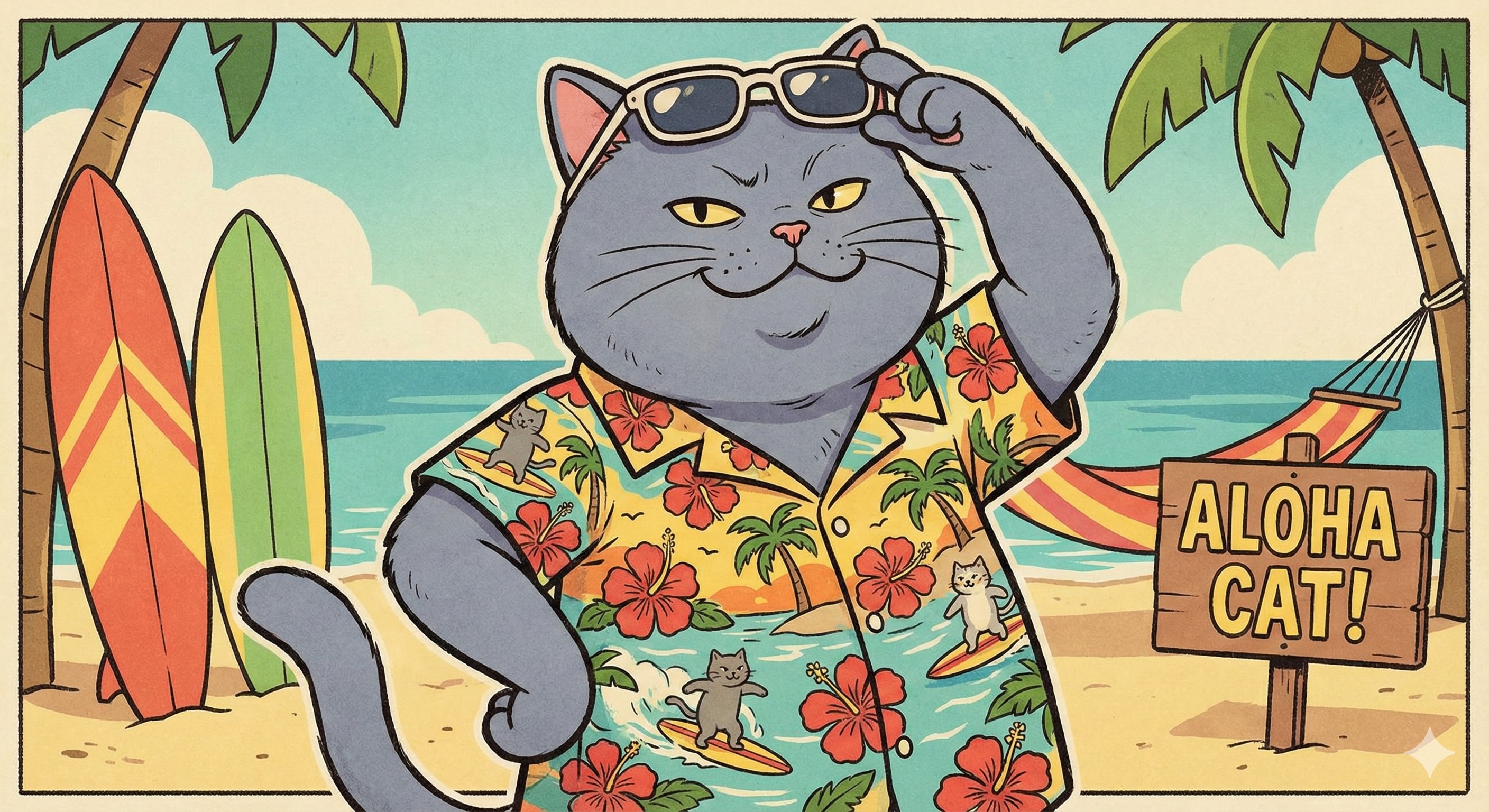 アロハ猫 | の人気AIイラスト・グラビア