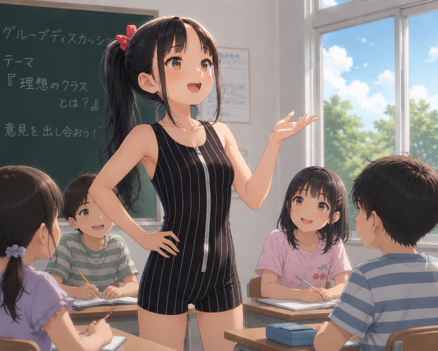恥ずかしげもなく発言する少女