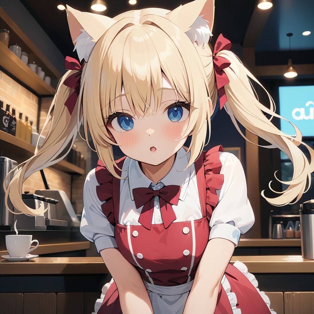 こるり「お客様冷やかしはおやめください」まや「コーヒーをくれ客だ私は」 | の人気AIイラスト・グラビア