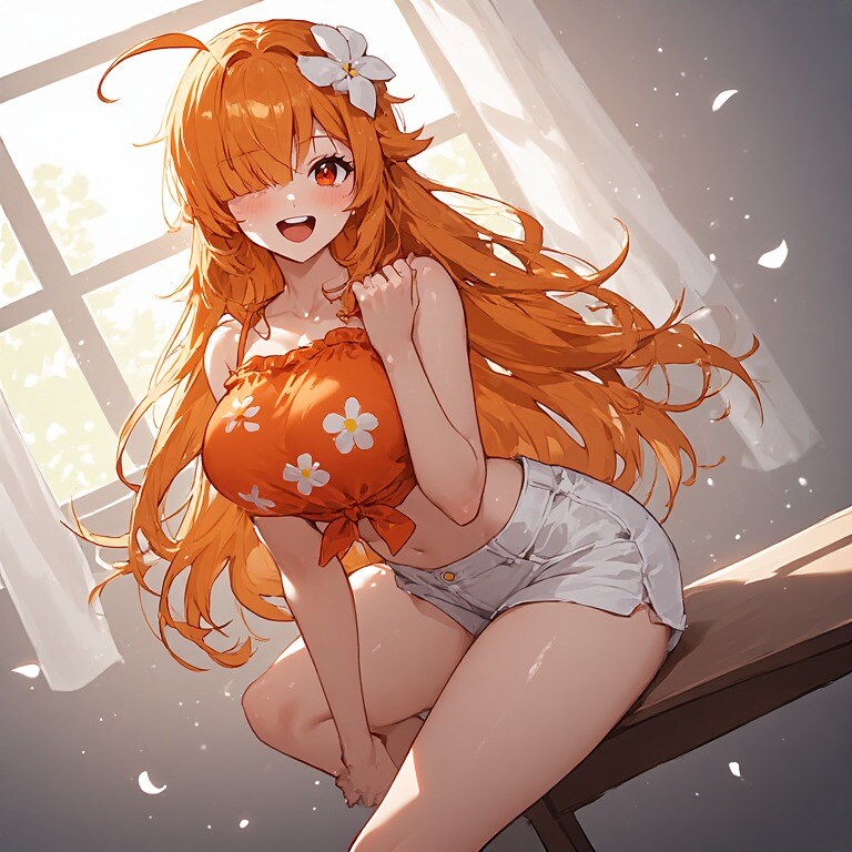 朝っぽいオレンジ髪ちゃん