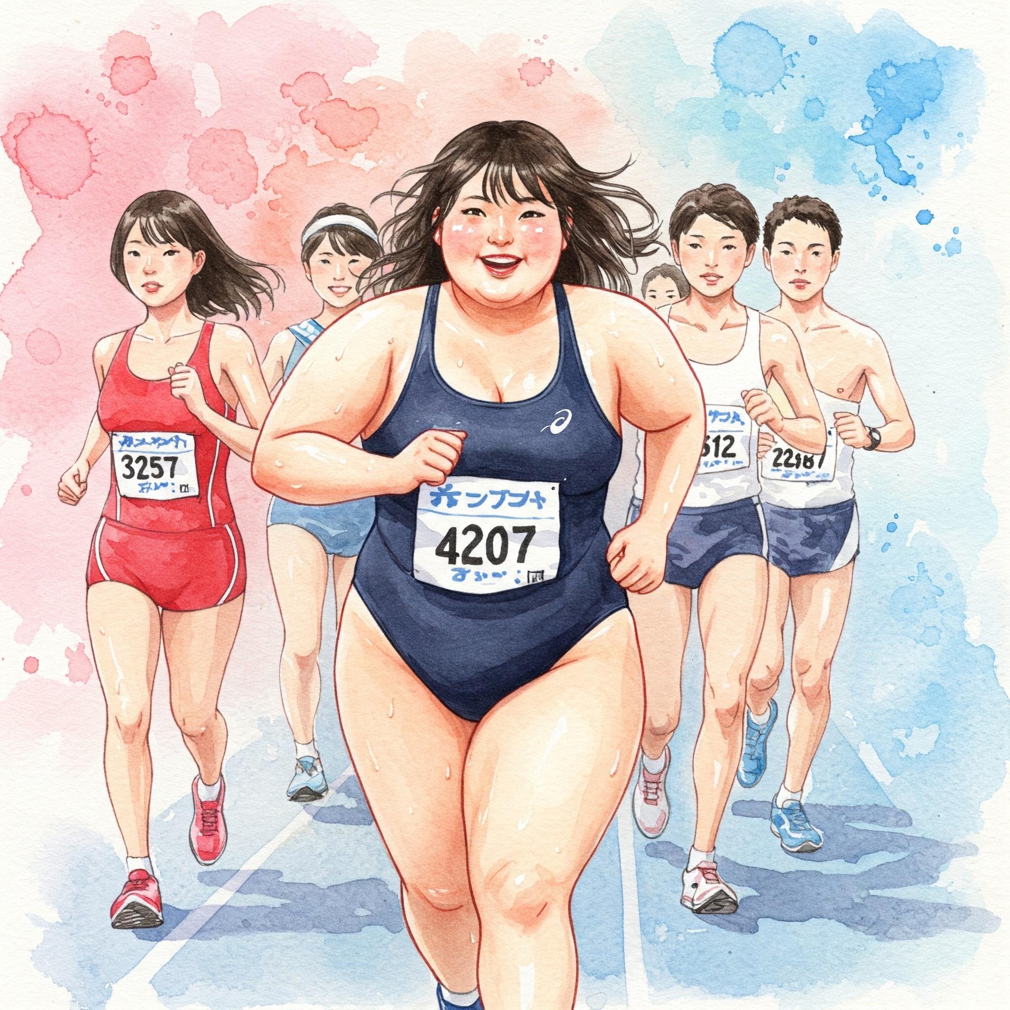スクール水着マラソン大会