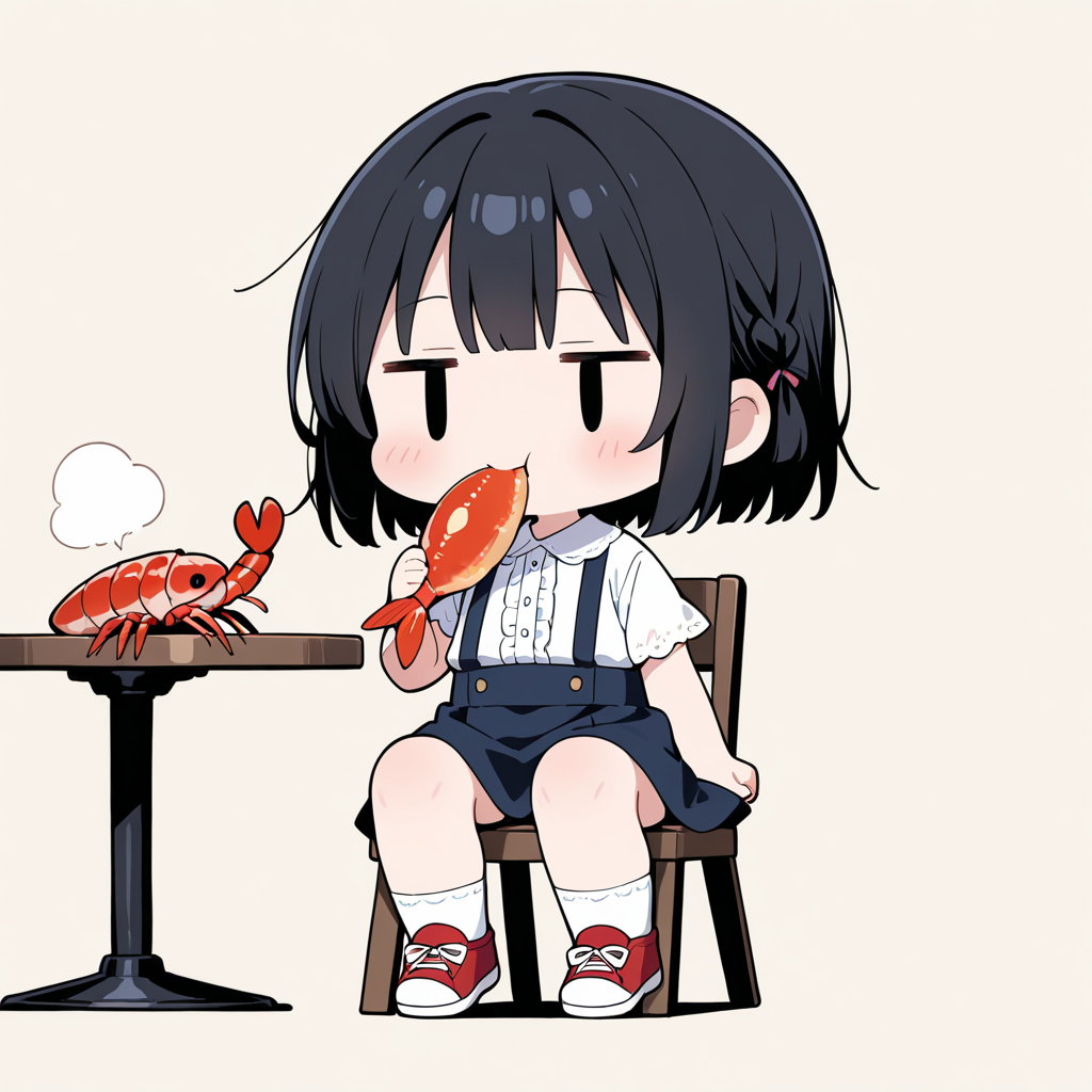 ロブスターを食べる