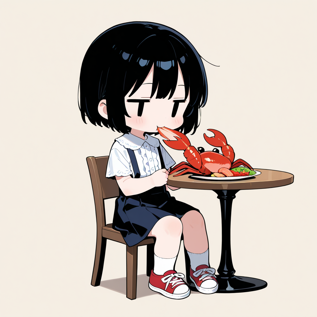 ロブスターを食べる