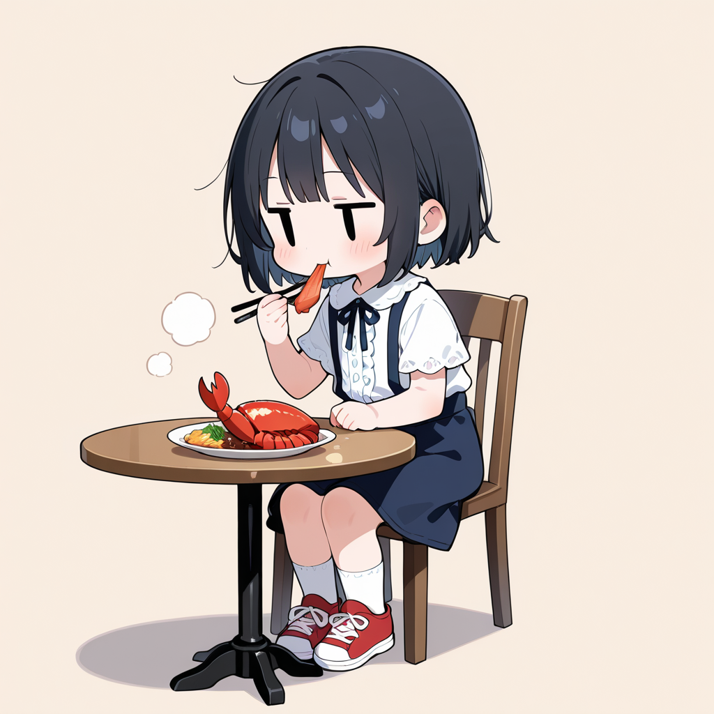 ロブスターを食べる