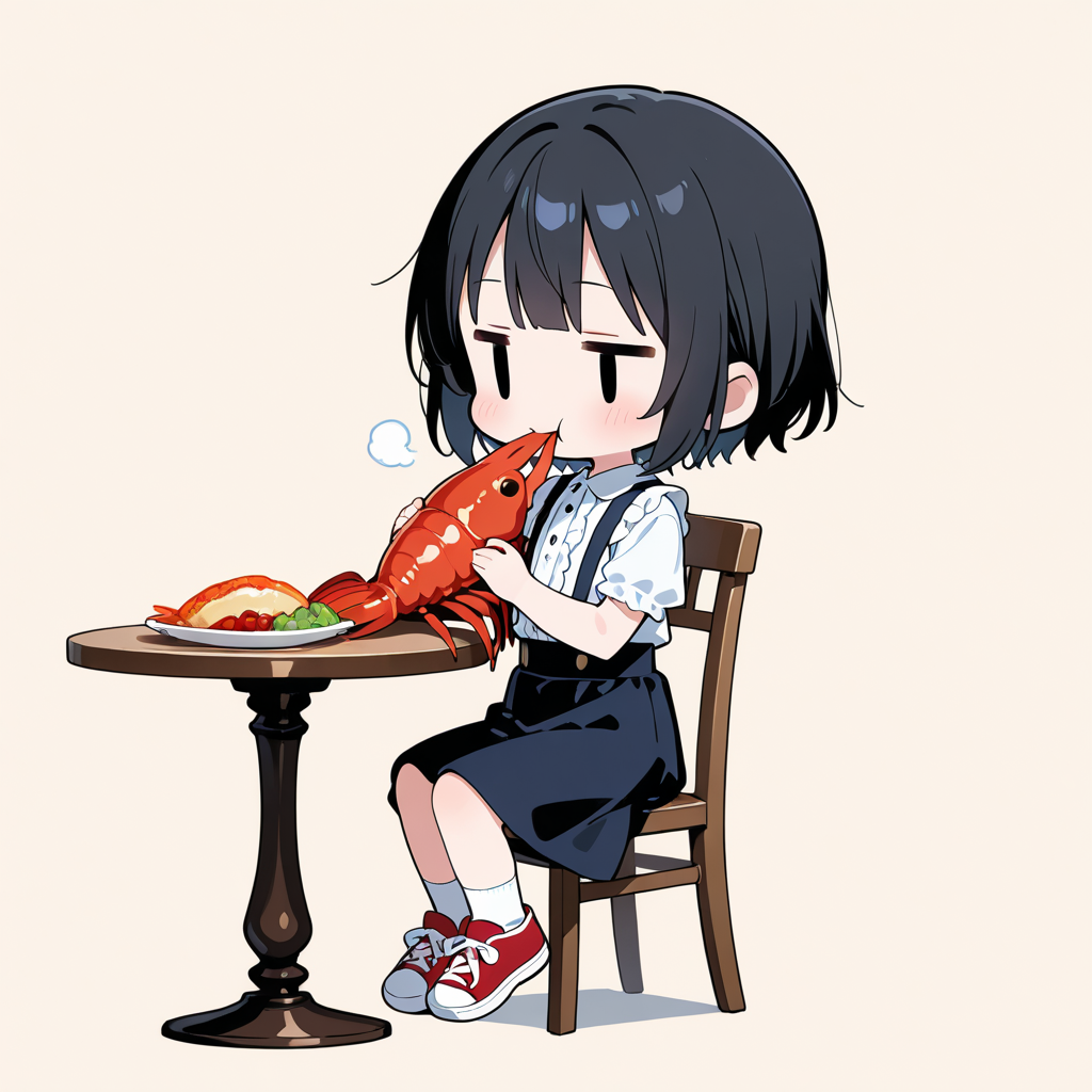 ロブスターを食べる