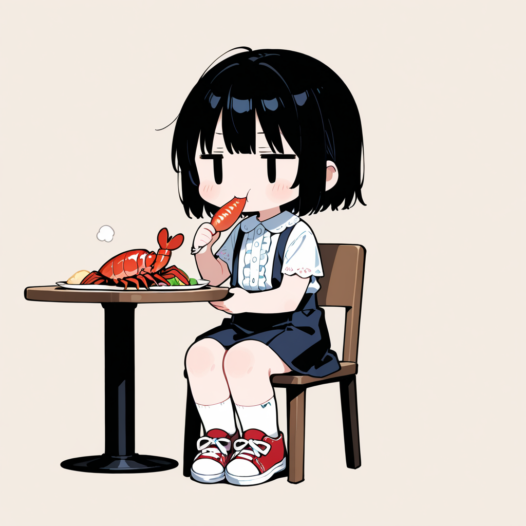 ロブスターを食べる