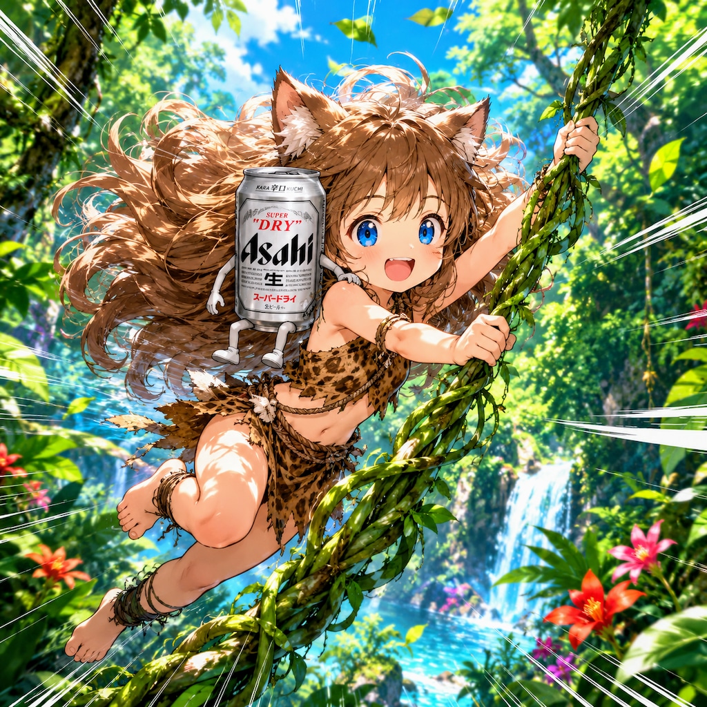 ジャングルの王者な小さな女の子