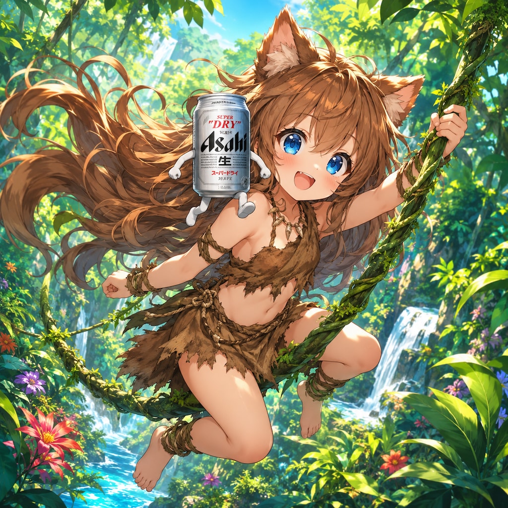 ジャングルの王者な小さな女の子