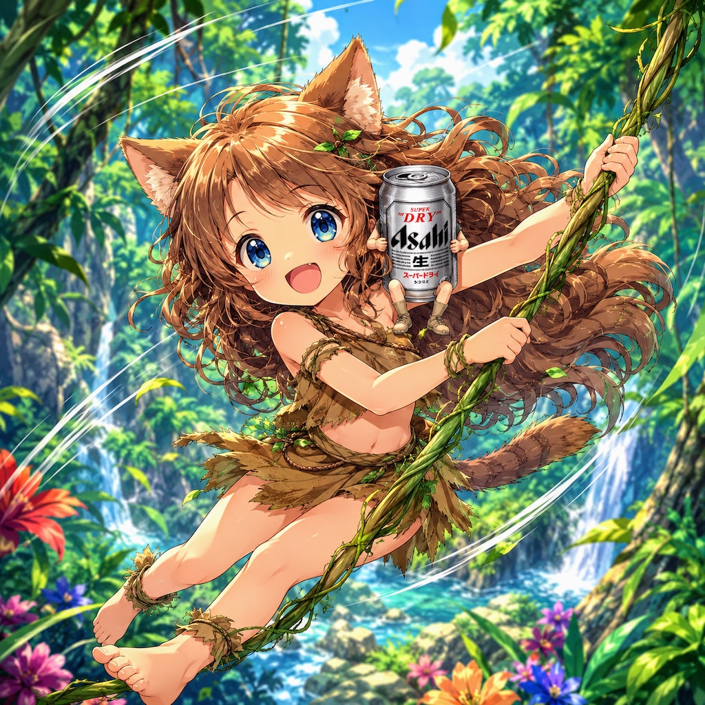 ジャングルの王者な小さな女の子
