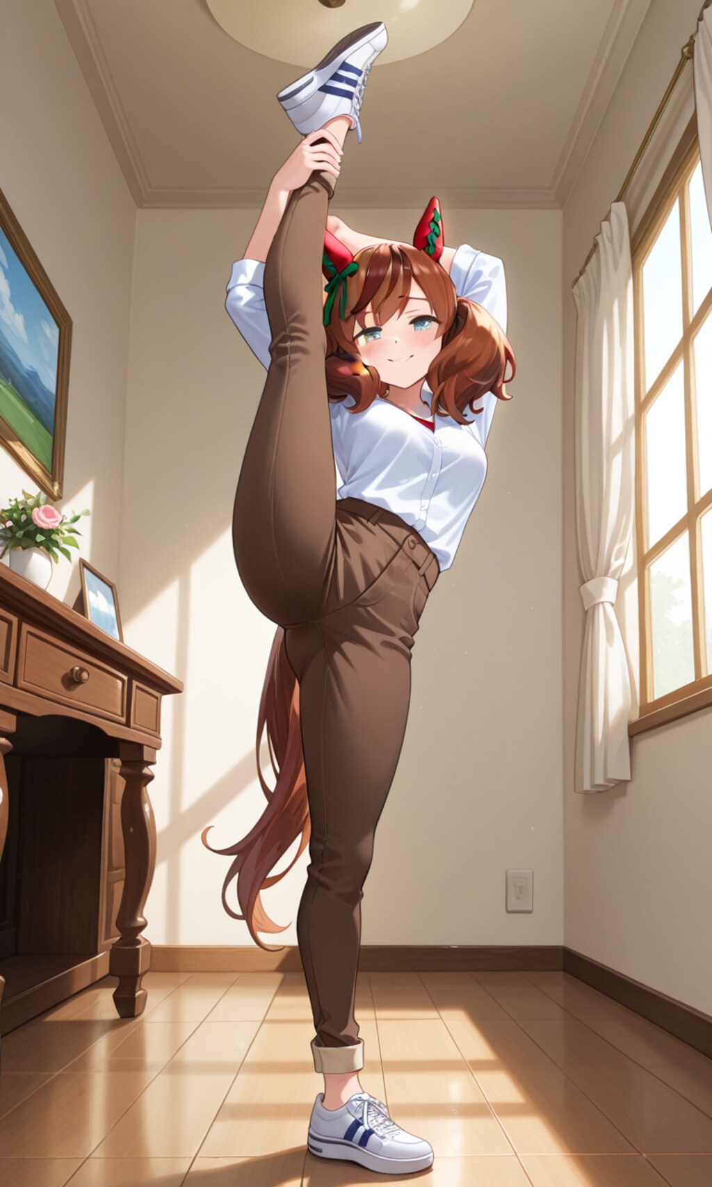 きれいなI字バランスを見せてくれるネイチャさん