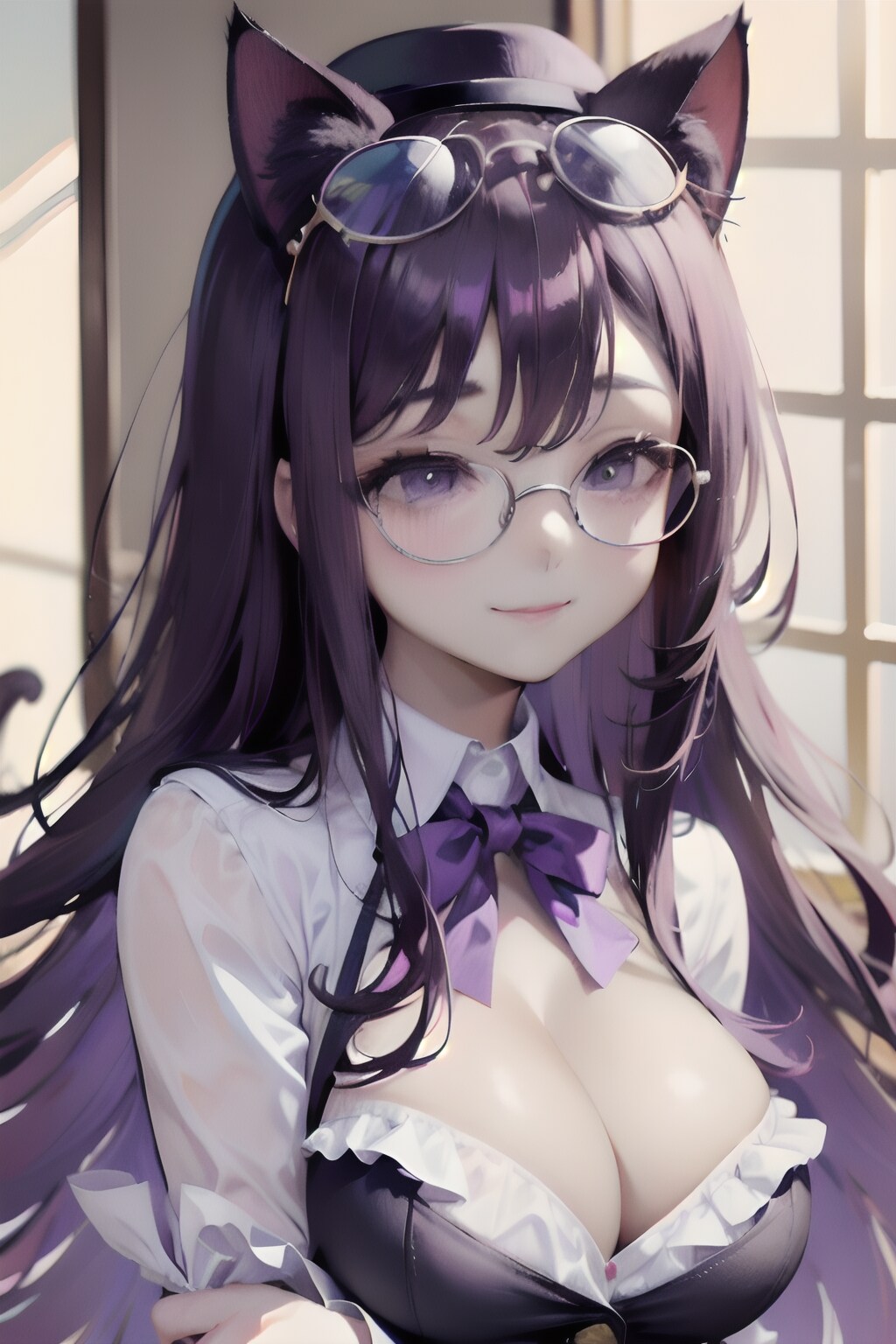 めがねを忘れて眼鏡をかけるにゃんこ♪