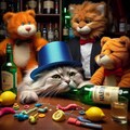 二次会で酔い潰れた猫 2枚目