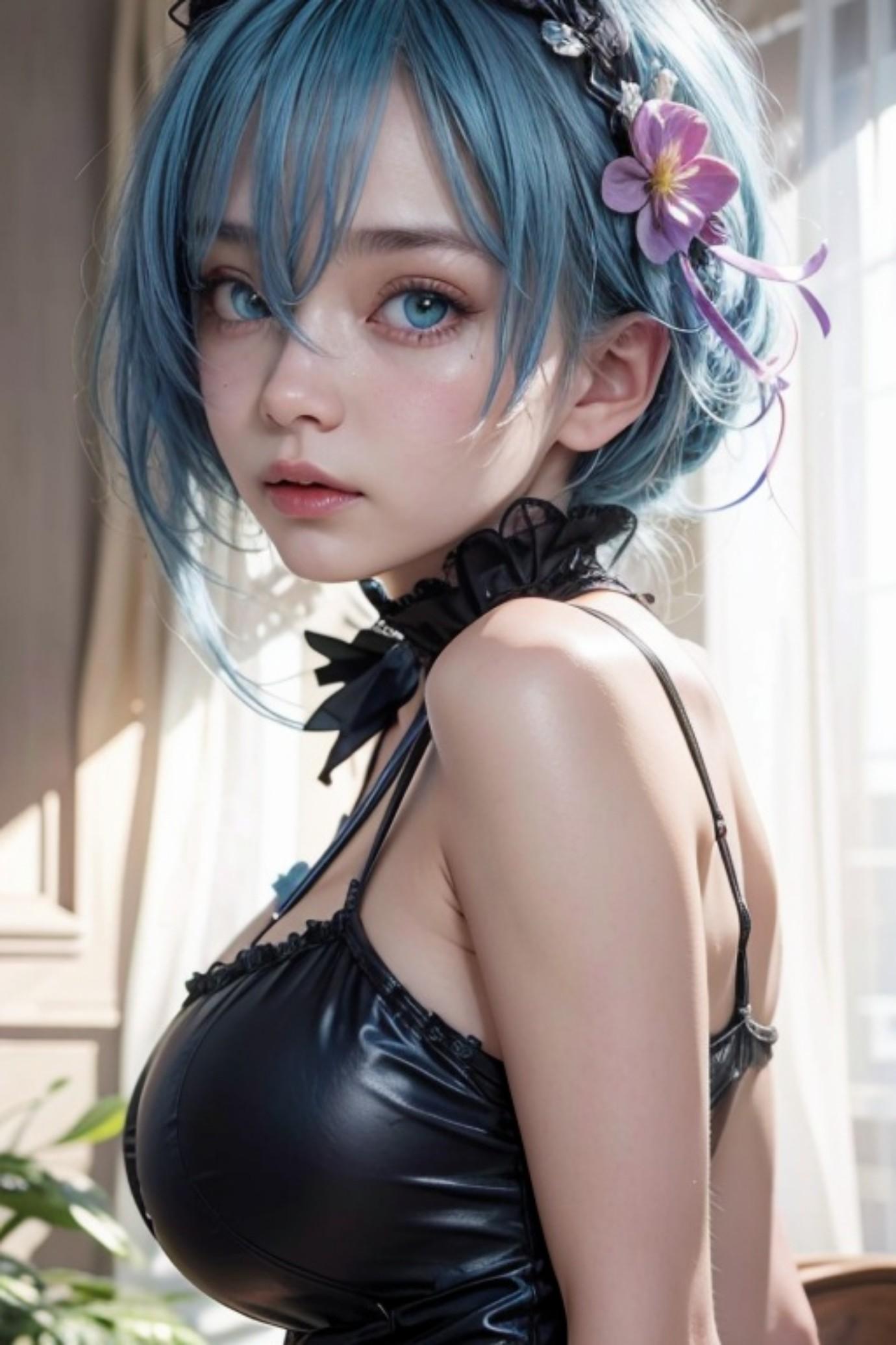 青髪の人