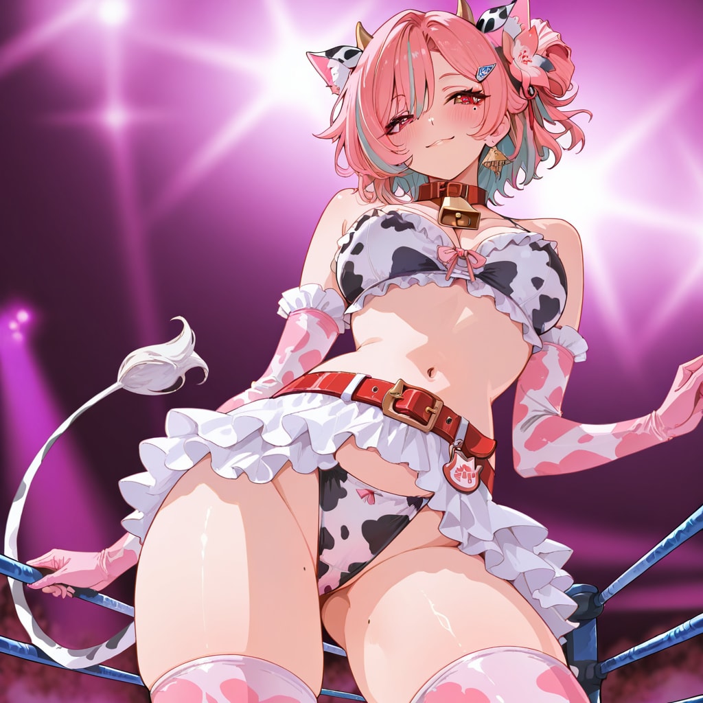 今日はレスラー　リングで対決🐮アプさん