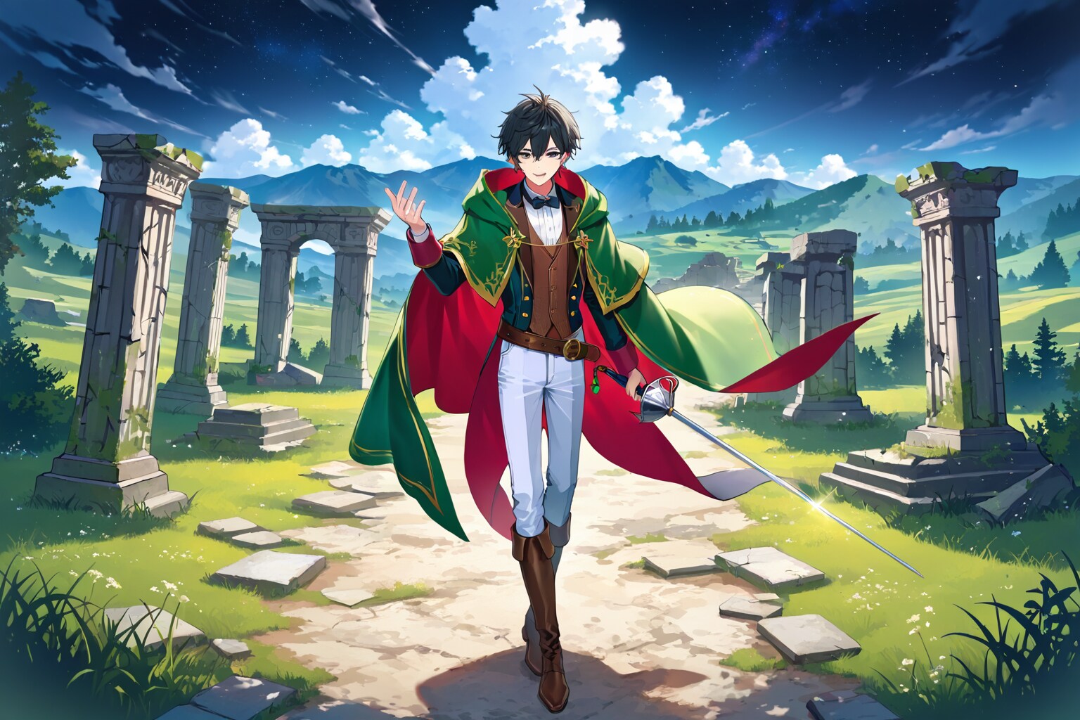 青年男性魔法戦士26.8.1-3 | の人気AIイラスト・グラビア