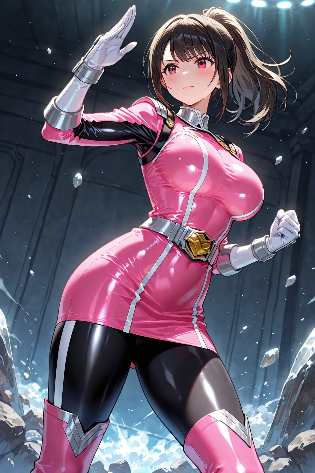 桃色戦士ちゃん（ポニテ）