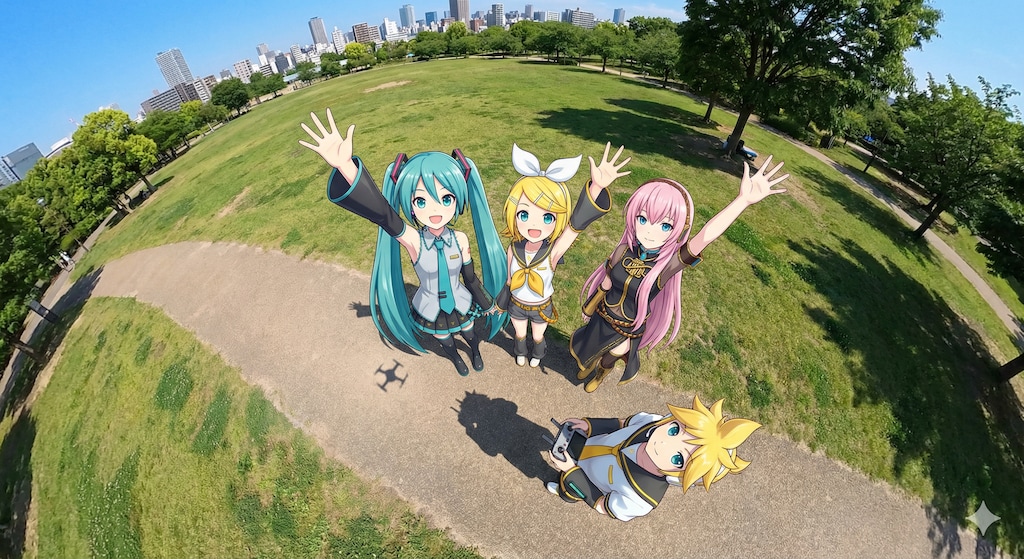 レン君のドローンで空撮