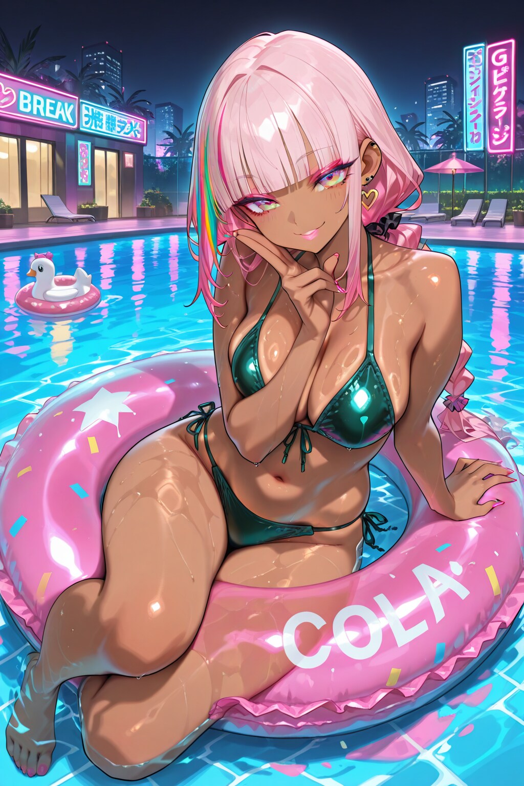 マイちゃんとナイトプール