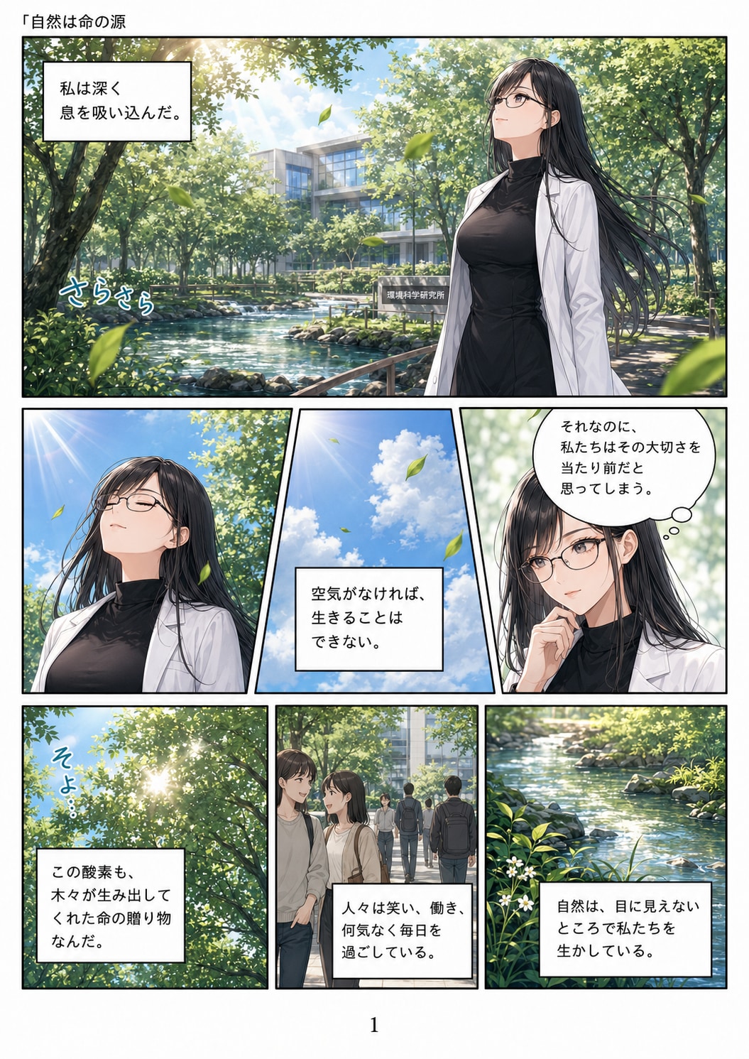 自然は命の源  空気も、水も、食べ物も――私たちは自然に生かされている 普段、私たちは何気なく呼吸しています。  空気を吸い、水を飲み、食事をする。 あまりにも当たり前すぎて、その一つひとつが「自然か