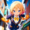 制服姿の正義の競泳水着ヒロインちゃん！ 4枚目