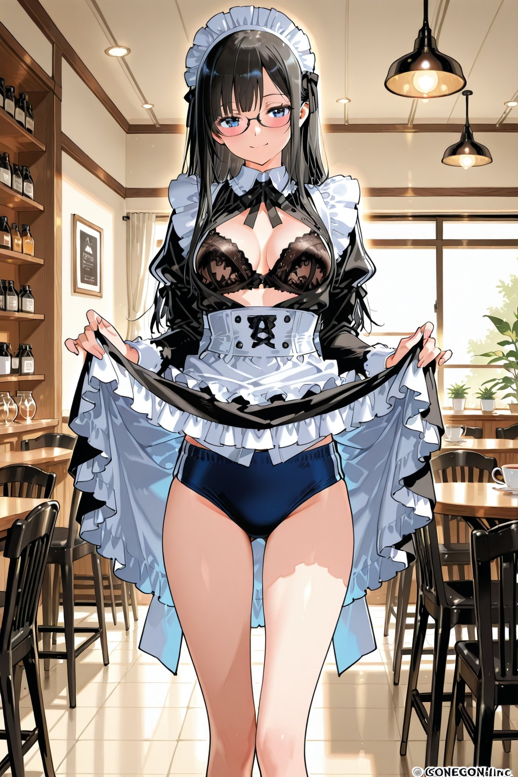 眼鏡っ娘メイドたくし上げブルマ